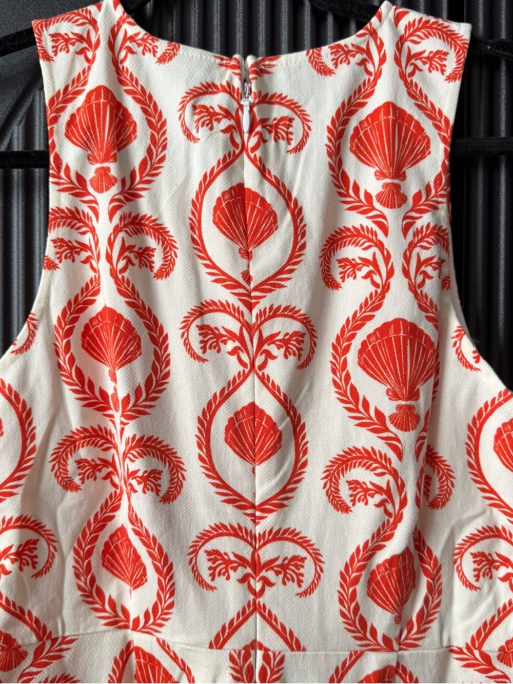 VICI White and Coral Shell-Print Sleeveless Mini Dress - Picture 12 of 14